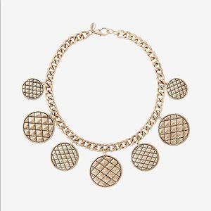 EXPRESS Quilted station charm necklace